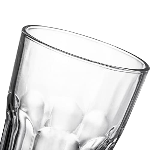 Yopay Set of 8 Highball Drinking Glasses, 12oz Lead-Free Tempered Water Glasses Thick Heavy Base, Clear Iced Hot Tea Glassware for Cocktail, Juice, Milkshake, Soda Beer Tumbler Cup (Pack of 2) - size: 12 oz (Pack of 2)