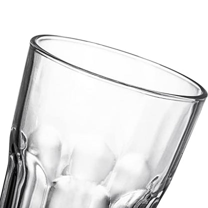 Yopay Set of 8 Highball Drinking Glasses, 12oz Lead-Free Tempered Water Glasses Thick Heavy Base, Clear Iced Hot Tea Glassware for Cocktail, Juice, Milkshake, Soda Beer Tumbler Cup (Pack of 2) - size: 12 oz (Pack of 2)