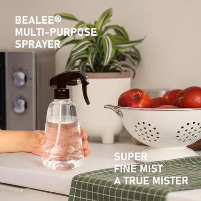 Spray Bottle 2 Pack, 16oz - Ultra Fine Mist, Plant Mister Indoor, Funnel | Empty Spray Bottles, Leak Proof Misting Water Sprayer for Gardening, Planting, Hair, Cleaning Solutions - Funnel Included - color: Clear