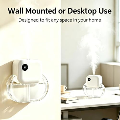 Aroma Diffuser with 170ML Essential Oil Set for Home,White Tea | Aromatherapy Diffuser with 6 Adjustable Mist Modes, 90 Days Long-Lasting Runtime, Ultra Quiet 35dB Operation, 7-Color Light - color: White