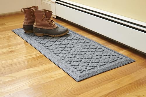 Artisan Entry Indoor Mats for Entryway, Durable & Easy to Clean Tray for Boots, Anti-Slip & Water-Resistant for Front Room, Made in The USA, 15" x 36", Slate, by Mats Inc. - color: Boot Tray - Slate, size: 15" x 36"