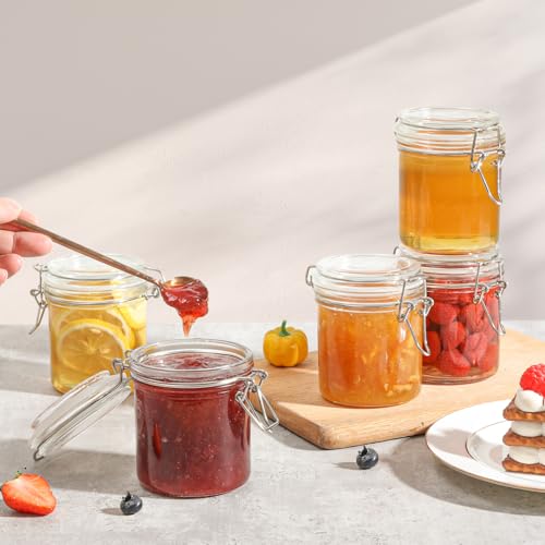 ComSaf Small 8 oz Glass Jars with Airtight Lids 12 Pack Jam Pantry | Jelly jars, Sourdough discard, Spices crafts, Pantry organization, Small size, Kitchen cabinet storage, Sourdough starter - size: 8oz*12