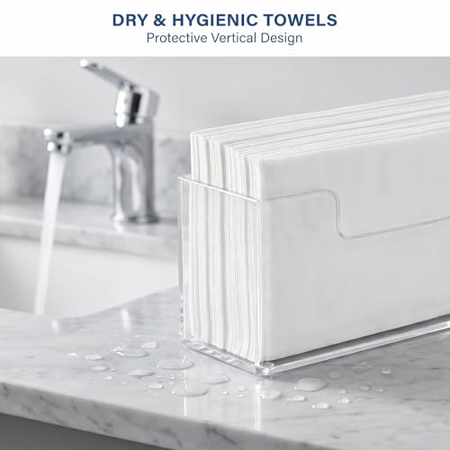 Acrylic Guest Towel Holder, Clear Bathroom Countertop Caddy | Disposable Hand Towels & Vanity Storage - color: A - Acrylic Guest Towel Holder, size: Guest Towel Holder