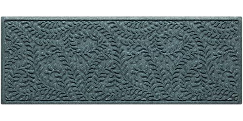 WaterHog Boxwood Front Door Mat Indoor Outdoor Entrance, All-Weather Mats | Heavy Duty Outdoor Doormats, Non-Slip Rubber Backing, Dirt & Moisture Trapper, Low Profile, Made in USA, 22"x59", Bluestone - color: Bluestone, size: Runner 22"x59" (2’x5’)