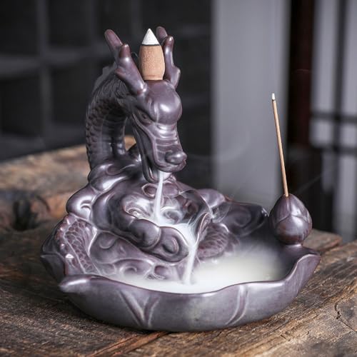 LUNIZ Incense Burner Backflow Incense Burner Home Furnishings Backflow Incense Burner Indoor Waterfall Fountain Room Decoration Incense Holder