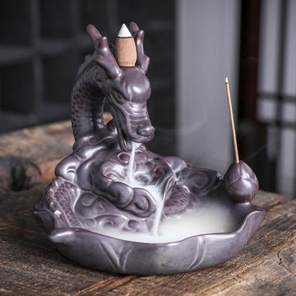 LUNIZ Incense Burner Backflow Incense Burner Home Furnishings Backflow Incense Burner Indoor Waterfall Fountain Room Decoration Incense Holder
