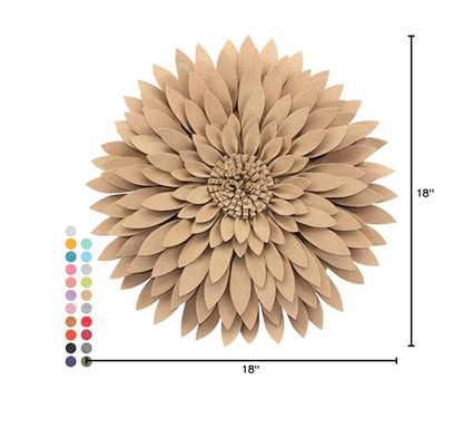 Contempo Lifestyles 3D Daisy & Sunflower Decorative Pillow - 14.5" Flower, 13" Pillow with Insert, Latte - color: Latte
