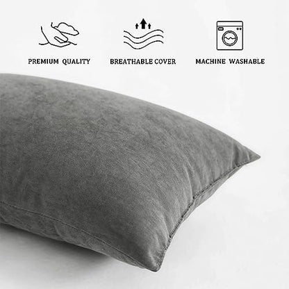 BEDSUM Toddler Pillows 13x18 Microfiber: Travel Inserts, 2 Pack, Dark Grey | Soft brushed microfiber, 13x18 size, 2 pillow inserts, machine washable, lightweight for daycare, travel, and home use - color: Dark Grey, size: 13x18 inches
