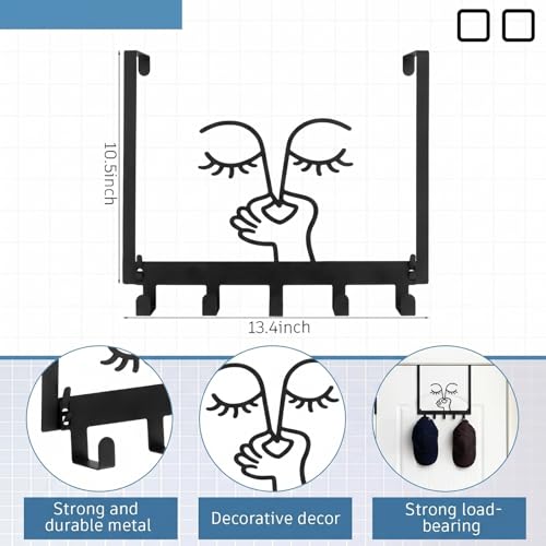 Reallnaive Bad Smell Humorous Over The Door Hooks Bathroom Decoration Hanger Wall Mount Art Funny Rack Holder for Towel, Hat, Coat, Cloth, Keychain, Bag, Christmas Gift - style: Bad Smell Humorous