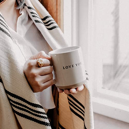 Sweet Water Decor Love You Stoneware Coffee Mugs - 14Oz Cute Mugs for Hot & Cold Drinks - Dishwasher & Microwave Safe - Gift for Special Someone - Ideal for Espresso & Tea Lovers - style: Love You