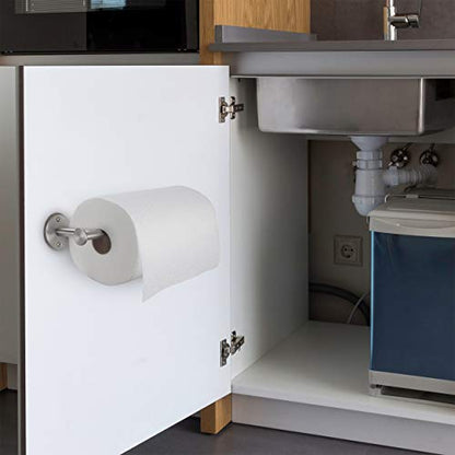 Paper Towel Holder Wall Mount - Under Cabinet Paper Towel Holders - Anti-Rust, Mounts On Wall or Cabinet, Vertically or Horizontally, Durable, Premium Elegant Design- Quick and Easy Installation | Anti-Rust, Mounts On Wall or Cabinet, Vertically or Horizo