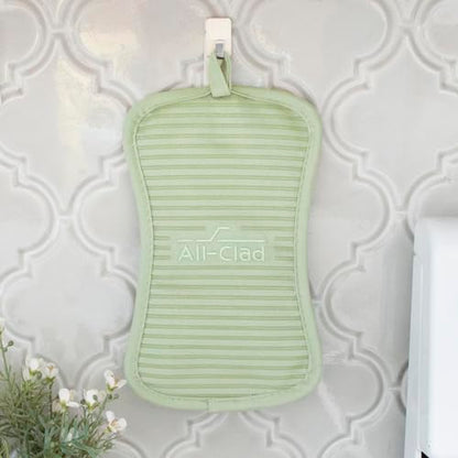 All-Clad Premium Pot Holder & Heating Pad, (2-Pack) Heat Resistant to 500 Degrees, 100% Cotton 10"x6.25" for Kitchen and Barbeque, Fennel - color: Fennel, size: 2 Pack