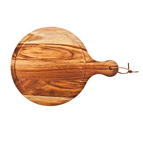 Twine Country Home Acacia Wood Cheese Board Paddle, Acacia Wood Charcuterie Board, 15.8" by 11.9", Gourmet Gift Set - style: Round Cheese Board