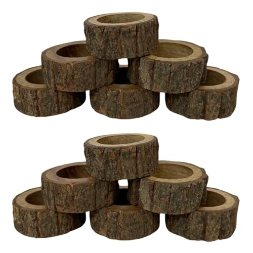 Napkin Holder Set of 12 Handmade Acacia Wood Dining Table Napkin Ring Classic Everyday Thanksgiving Holiday Christmas Festive Party Gift Farmhouse Décor - size: Rustic - Set of 12