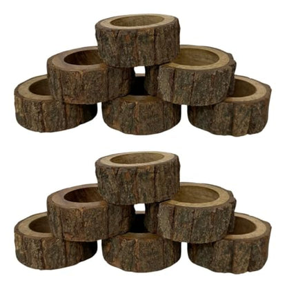 Napkin Holder Set of 12 Handmade Acacia Wood Dining Table Napkin Ring Classic Everyday Thanksgiving Holiday Christmas Festive Party Gift Farmhouse Décor - size: Rustic - Set of 12