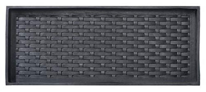 HF by LT Jumbo Basketweave Deluxe Rubber Boot Tray, 34 x 14 inches, Heavy Duty Vulcanized Rubber Design, One-Piece Seamless Construction, Year Round Use Indoors or Outdoors, Black