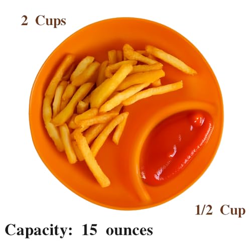 JINGIHE Chip and Dip Serving Set, 6 Pack Anti-Soggy Divided Salsa Bowls Microwave Dishwasher Safe, Plastic Reusable Snack Sauce Containers for Cereal Yogurt Berries