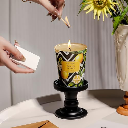 HomeLights Large jar Candle | 1-Wick Long-Lasting Scented Candles, 6.7oz Natural Soy Wax Candle for Home Scented, Eclectic Mixed Styles Gifts for Women & Men, Amalfi Lemon - color: Amalfi Lemon