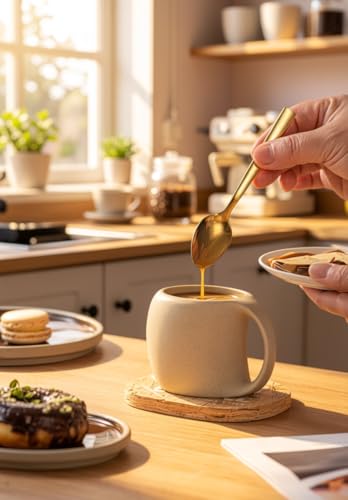 Cute Small Coffee Cups,Double Espresso Cup,4 oz,Neutral Beige,Set of 4 | SYJAN HOME Clay Espresso Mug with Handle,Mini Coffee Mug for Double Shots,Small Cappuccino,Latte,Cafe - color: Neutral Beige , 4 OZ
