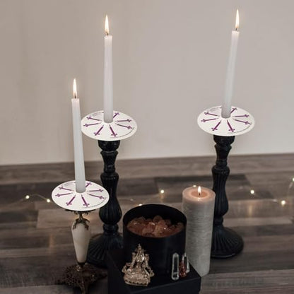 100 pcs Church Candles with Drip Protectors for Devotional Candlelight Vigil Service, Unscented White 5" H X 1/2" D, No Smoke, Shabbat, Praye - color: 100 White