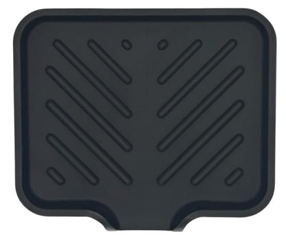 Silicone Soap Dish Tray and Sponge Holder with Drain Chute and Feet | 3-Way Sloped Design | Bathroom and Kitchen Sink Organizer Caddy (Black, 5"x4", 3.5 Ounces) - color: Black, size: 5"x4"