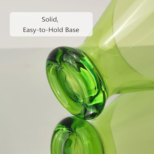Set of 6 Martini glass 9 oz Stemless Glasses,Heavy Base Stable Cocktail/Drink/Juice/Red Wine Glasses,Fits Ice Cream/Milkshakes,Dishwasher Safe,Ideal Gift for Home Party (Green) - color: Green