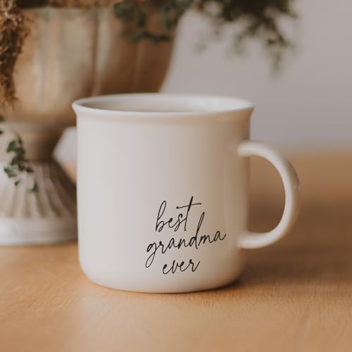 Sweet Water Decor Best Grandma Ever Camping Mugs - 11oz Cute Coffee Mugs for Hot & Cold Drinks - Dishwasher & Microwave Safe - Ceramic Travel Mug - Ideal Tea and Espresso Mug - style: Best Grandma Ever - Neutral