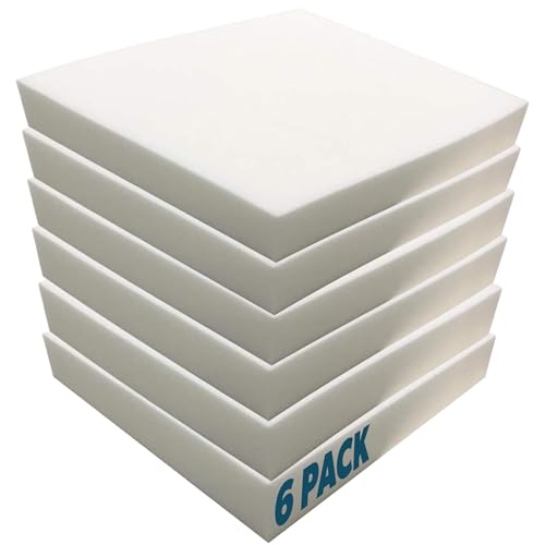 Foamma High Density Upholstery Foam, 2" x 24" x 24" 6-Pack - Couch Cushion Foam Replacement Pad, High Density Pad for Seats, Pillows, Chairs, and Craft Projects - color: High Density, size: 2" x 24" x 24", style: 6 Pack