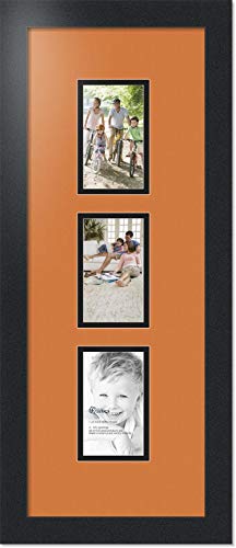 ArtToFrames Collage Photo Frame Double Mat with 3 - 3x5 Openings and Satin Black Frame - color: Octoberfest, size: 3 - 3x5