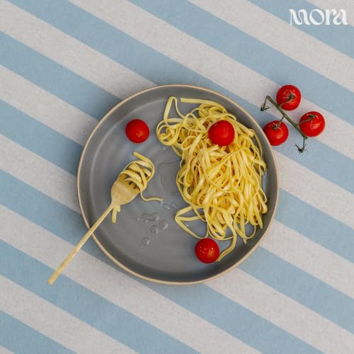 Mora Medium Dishes Set of 4, 35oz Ceramic Pottery Pasta Plate/Wide Bowls - Microwave, Oven and Dishwasher Safe - Storm - color: Storm