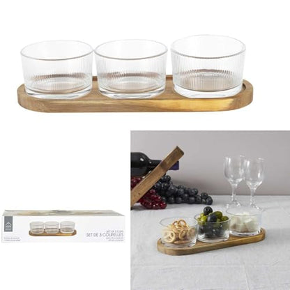 HOME DECO FACTORY, KA0349 Bamboo Aperitif Board with Drawer for Cheese Knives, Practical and Elegant Kitchen Utensil, Ideal for Appetizers, 40 x 30 cm, Brown, Transparent