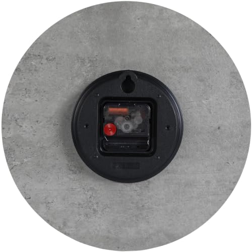 12-inch Silent Wall Clock, Concrete Gray | 3D Raised Numerals, Wooden Dial, Model: M-8846 - color: Concrete Gray
