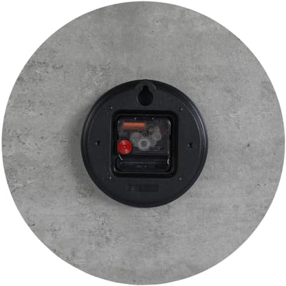 12-inch Silent Wall Clock, Concrete Gray | 3D Raised Numerals, Wooden Dial, Model: M-8846 - color: Concrete Gray