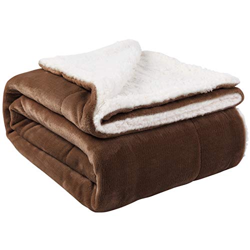 NANPIPER Sherpa Blanket Twin Thick Warm Throw for Winter Bed Super Soft Fuzzy Flannel Fleece/Wool Like Reversible Velvet Plush Blankets (Brown Twin Size 60"x80") - color: Brown, size: Twin