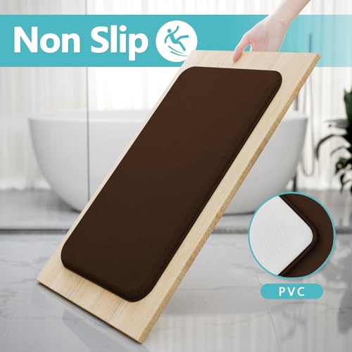 RUN HELIX Bathroom Rugs Sets 3 Piece, Soft Absorbent Memory Foam Bath Mats Set, Dry Fast Bath Mat, Machine Washable Bath Rug Set for Bathroom （Chocolate） - color: Brown