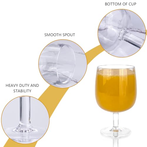 Yalin Set of 6 Unbreakable 12 oz Acrylic Plastic Wine and Water Tumbler Stackable Goblets. (Clear, 12 oz) - color: Clear, size: 12 oz