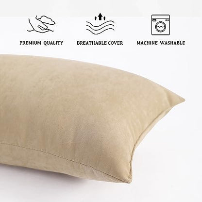 BEDSUM Toddler Pillows 13x18 Microfiber: Travel Inserts, 2 Pack, Taupe | Soft brushed microfiber, 13x18 size, 2 pillow inserts, machine washable, lightweight for daycare, travel, and home use - color: Taupe, size: 13x18 inches