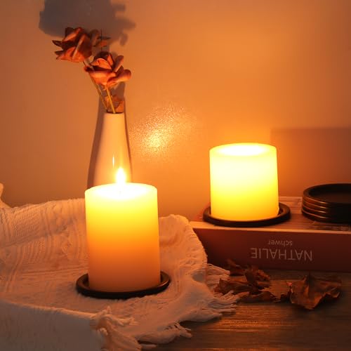 OwnMy 6PCS Iron Candle Holders for Pillar Candles, 3" Metal Candle Plates | Small Round Tealight Holders Black Iron Pillar Candle Trays, Elegant Candle Stand Bases for Wedding Dining Table Centerpieces - color: Black-6pcs