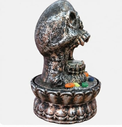 Gothic Skull Backflow Incense Burner, Ceramic Smoke Fountain Decor, Halloween Incense Holder