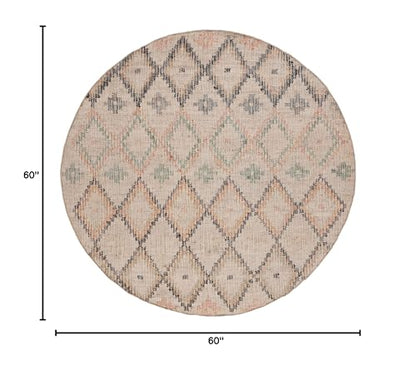 SAFAVIEH Kilim Collection 5' Round Beige/Gold KLM753G Handmade Moroccan Boho Jute & Cotton Entryway Foyer Living Room Bedroom Kitchen Area Rug - color: Beige/Gold, size: 5' (Round)