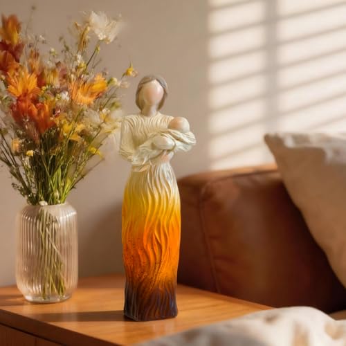 New Mom Baby Figurines Gifts, First Time Mom Gift, Sculpted Resin Hand-Painted Mother and Baby Child Figures Statues, Gifts for Mother Birthday Mother’s Day Christmas - color: Newest Joy