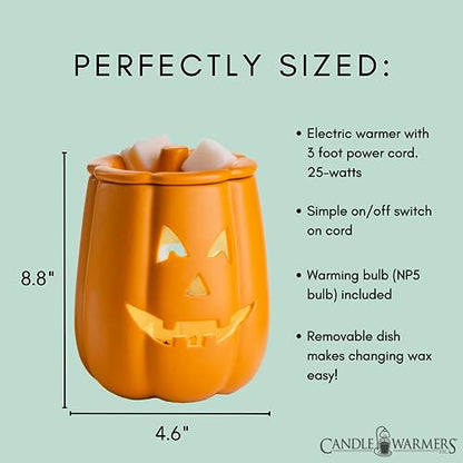 Candle Warmers Etc. Illumination Fragrance Warmer- Light-Up Warmer for Warming Scented Candle Wax Melts and Tarts or to Freshen Room, Jack O'Lantern - size: Jack O'Lantern
