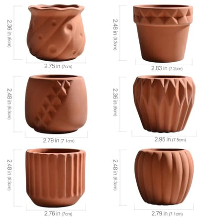 B SEPOR Ceramic Planters Handmade Mini Clay Flower Pot for Small Indoor Plant Succulent Cactus with Melamine Saucer Tray (Terracotta) - color: White Owls