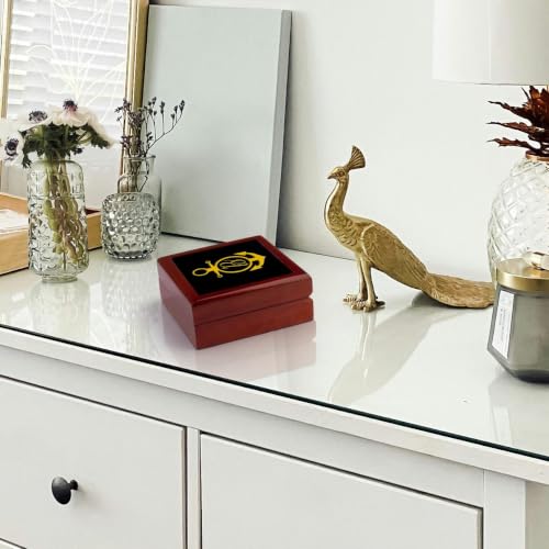 3dRose Anchor naval maritime monogram. Gold on black. Decorative letter B Jewelry Box 7 x 7 inch with 4 inch tile