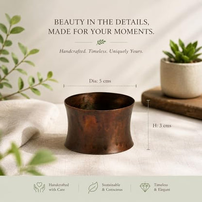ITOS365 Handmade Round Hammered Antique Napkin Rings Holder for Dinning Table Parties Everyday, Set of 6 - color: Antique