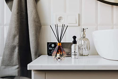 Reed Diffuser Set Gardenia Scent for Bathroom Accessories Shelf Decor & Air Fresheners, Sticks Defusers with 3.4 fl oz Essential Oils | Home Fragrance House Office Decor & Essentials