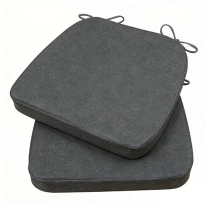 GIBZ Outdoor Chair Cushions 17"x16"x2" with Ties Set of 2 Grey | Waterproof Chairs Cushion U-Shaped Seat Pads Washable Casual for Yard Lawn Patio - color: Grey
