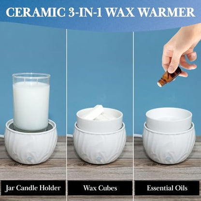 Colonial Candle Wax Melt Warmer with Timer, 3-in-1 Electric Wax Melter for Scented Wax Melts, Cubes, and Tarts | Home, Office, Bedroom, Gift & Décor