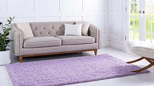 Unique Loom Solid Shag Collection Area Rug (2' x 3' 1" Rectangle, Lilac) - color: Lilac, size: 2' x 3'1" (Rectangular)
