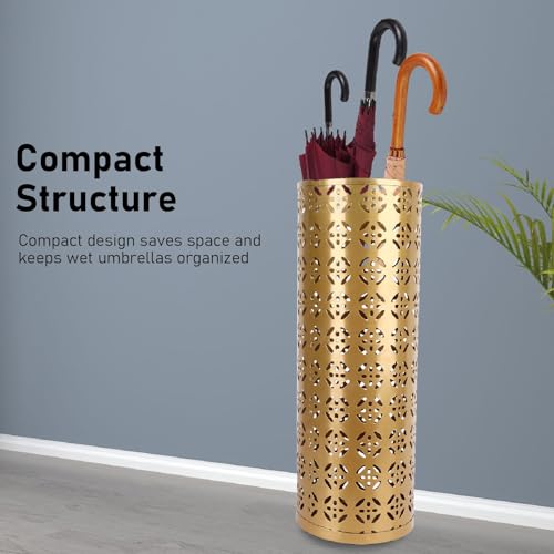 TOPINCN Metal Umbrella Holder, Round Umbrella Stand Rack for Entryway Home Office, Freestanding Umbrella Holder Bin Rain Collection Umbrella Organizer Canes Walking Stick Storage Bin (S)